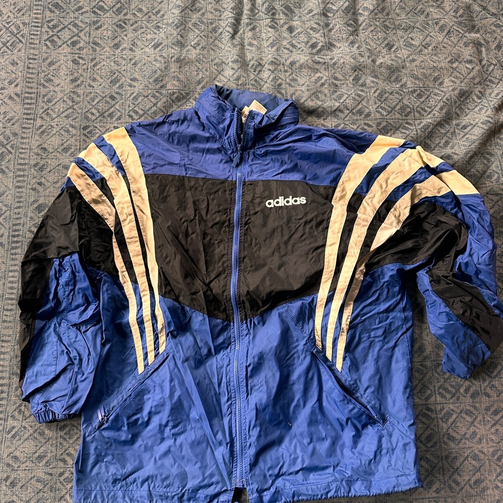 Adidas Blue Mesh-Lined Jacket